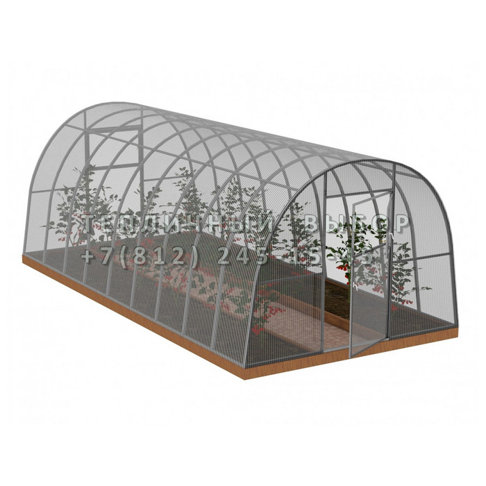 Теплица из поликарбоната Усиленная Арочная 2,5х8 h=2 м профиль 30х30 мм